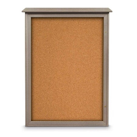 United Visual Products Outdoor Enclosed Combo Board, 72"x36", Bronze Frame/Green & Medium Grey UVCB7236ODBZ-GREEN-MEDGRY